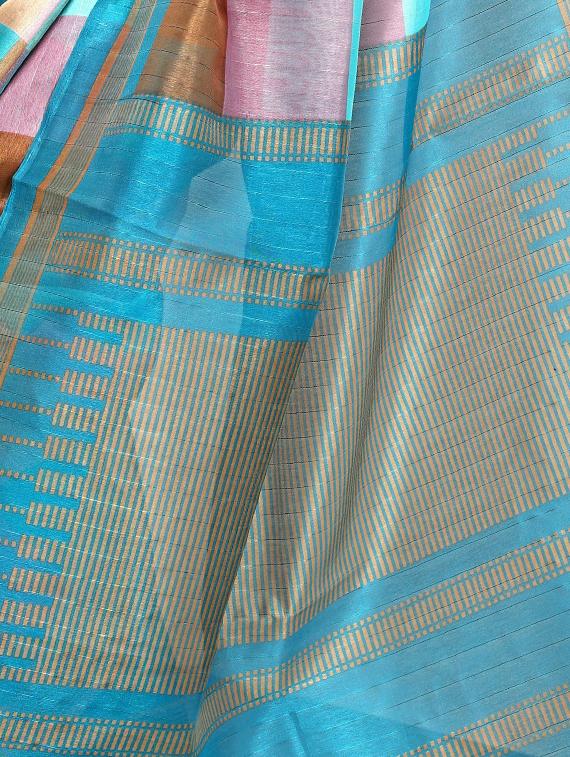 Geometrical Bhagalpuri Saree with blouse - 15416457 - Zoom Image - 4