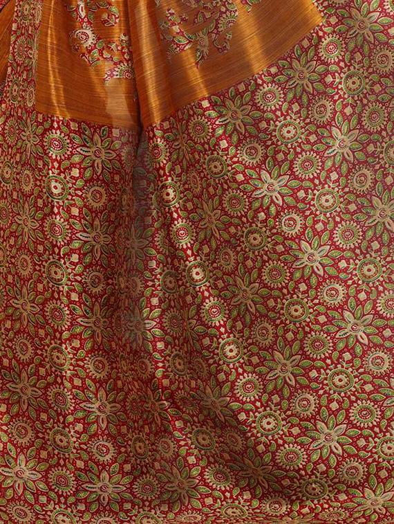Contrast bordered bhagalpuri saree with blouse - 15416465 - Zoom Image - 4