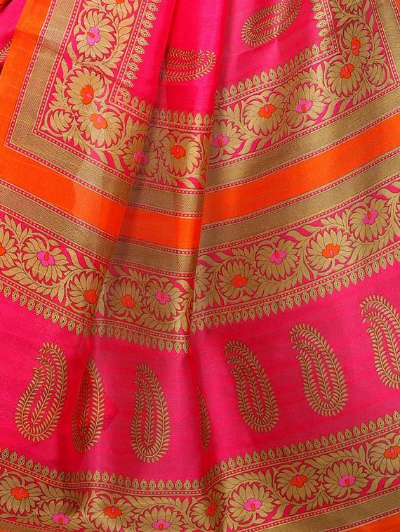 Paisley bhagalpuri saree with blouse - 15416477 - Zoom Image - 4