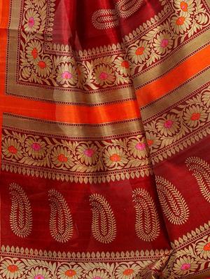 Paisley bhagalpuri saree with blouse - 15416480 - Standard Image - 4