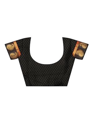 Zari bordered tussar silk saree with blouse - 15416582 - Standard Image - 4