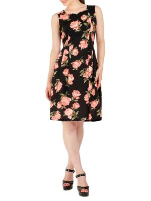 floral fit and flare dress - 15416621 - Standard Image - 4
