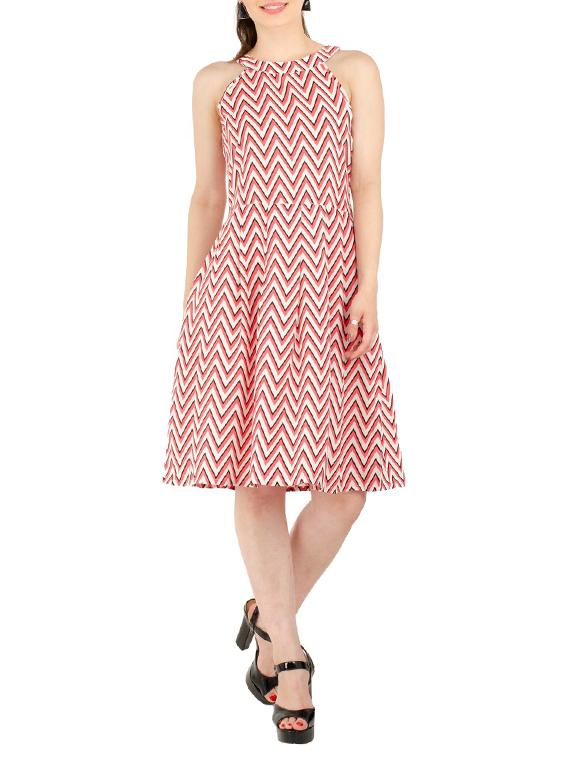 chevron a-line dress - 15416625 - Zoom Image - 4