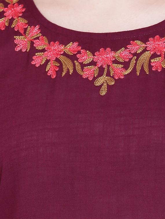 Asymmetric embroidered kurta - 15416710 - Zoom Image - 4