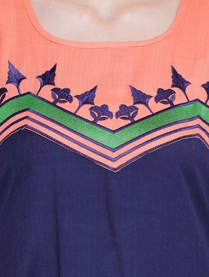 A-line embroidered Kurta - 15416716 - Standard Image - 4