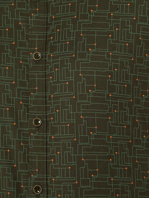green cotton casual shirt - 15417064 - Zoom Image - 4