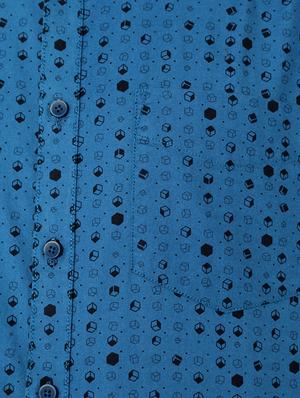 blue cotton casual shirt - 15417066 - Standard Image - 4