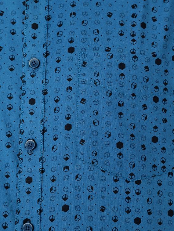 blue cotton casual shirt - 15417066 - Zoom Image - 4