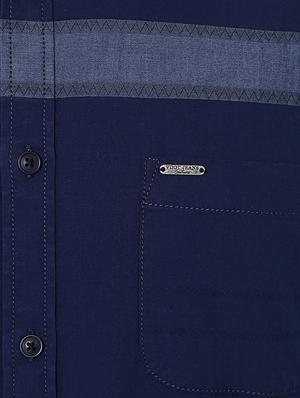 navy blue cotton casual shirt - 15417069 - Standard Image - 4