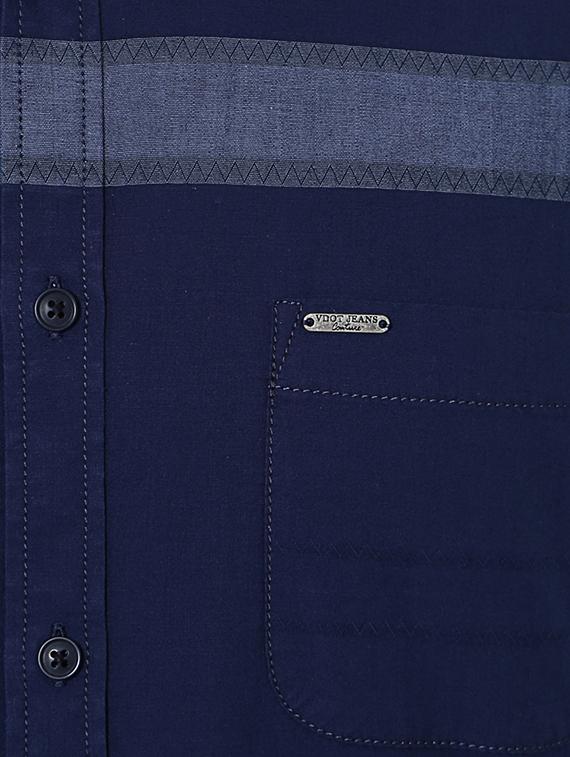 navy blue cotton casual shirt - 15417069 - Zoom Image - 4