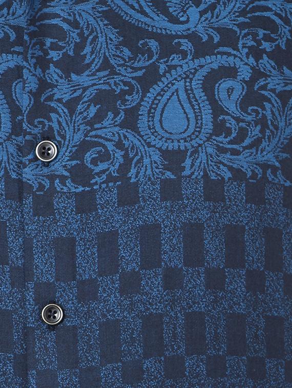 navy blue cotton casual shirt - 15417073 - Zoom Image - 4