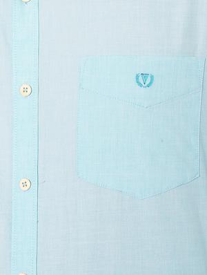 light blue cotton casual shirt - 15417086 - Standard Image - 4