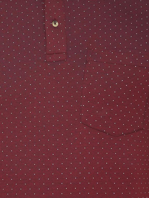 maroon cotton blend pocket t-shirt - 15417233 - Zoom Image - 4