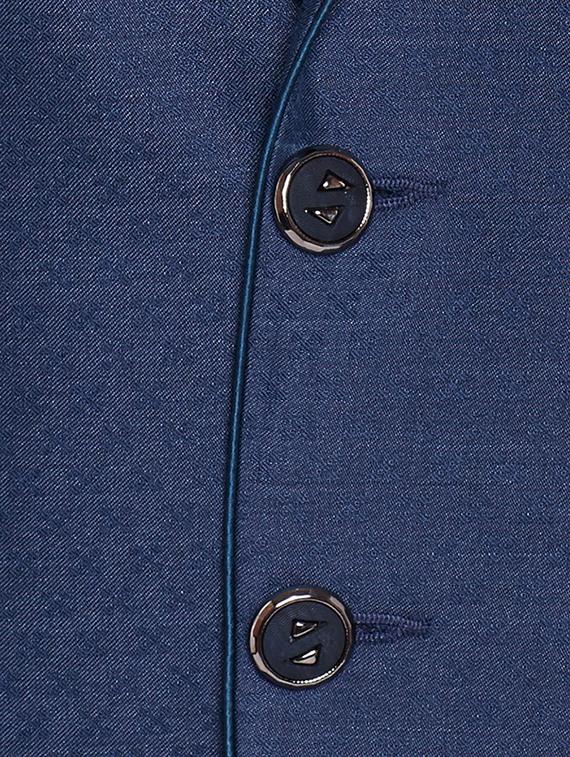 blue cotton blend casual blazer - 15417718 - Zoom Image - 4
