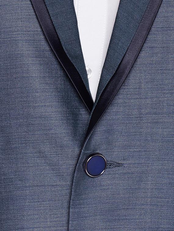 blue cotton blend casual blazer - 15417723 - Zoom Image - 4