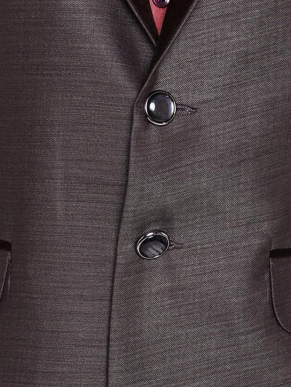 brown cotton blend casual blazer - 15417729 - Zoom Image - 4