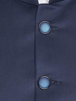 navy blue cotton blend casual blazer - 15417743 - Standard Image - 4