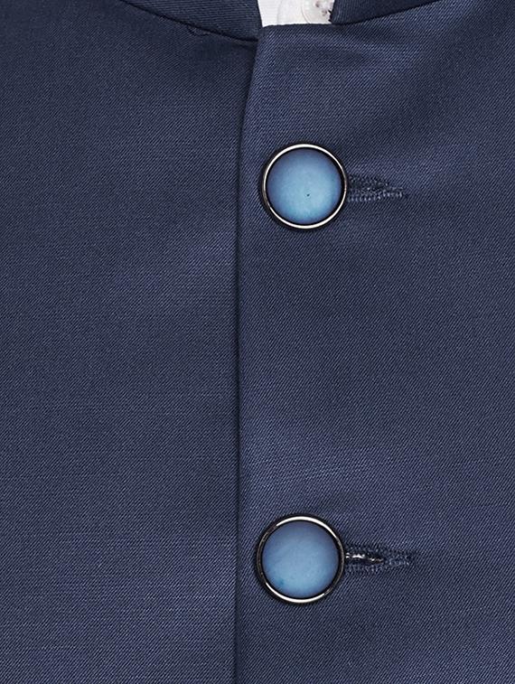 navy blue cotton blend casual blazer - 15417743 - Zoom Image - 4