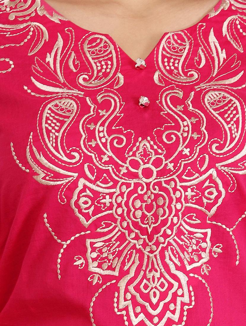 straight Embroidered kurta - 15418146 - Zoom Image - 4