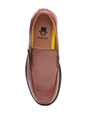 tan Leather formal slip ons - 15418202 - Standard Image - 4
