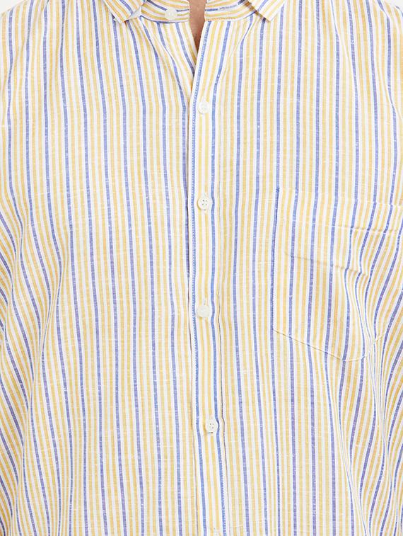 yellow cotton blend casual shirt - 15418300 - Zoom Image - 4