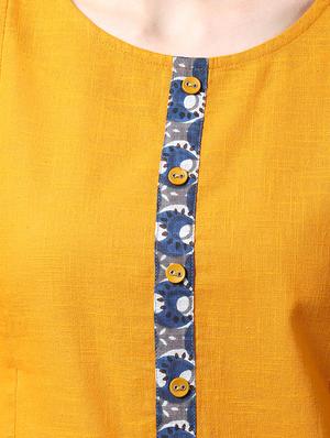 yellow straight kurta - 15418894 - Standard Image - 4