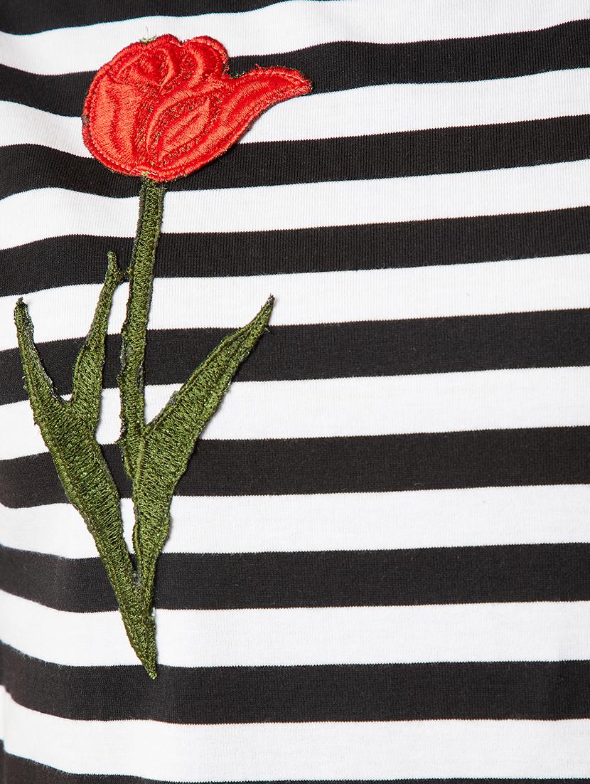 rose patch striped boxy top - 15419066 - Zoom Image - 4