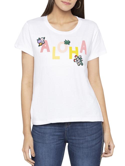 graphic embroidered tee - 15419165 - Standard Image - 1