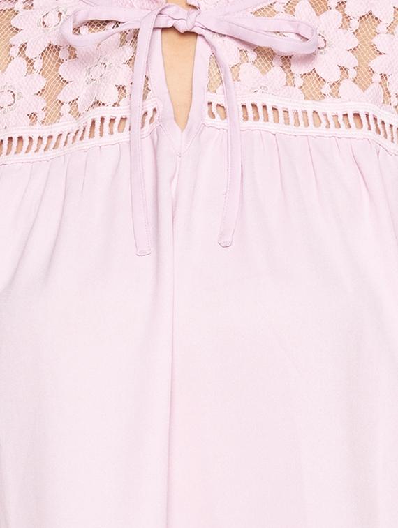 floral lace tie-up neck top - 15419198 - Zoom Image - 4