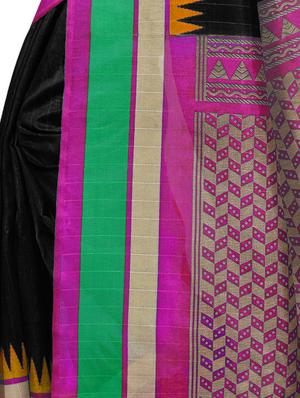Temple bordered bhagalpuri saree with blouse - 15419895 - Standard Image - 4
