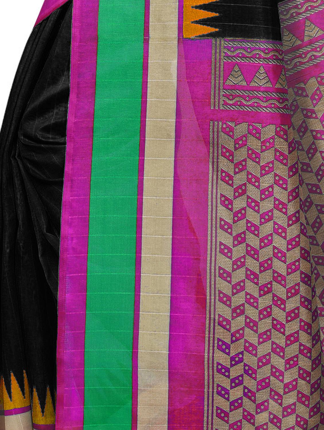 Temple bordered bhagalpuri saree with blouse - 15419895 - Zoom Image - 4