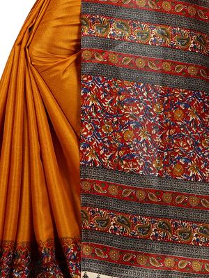 Printed bordered saree with blouse - 15420163 - Standard Image - 4