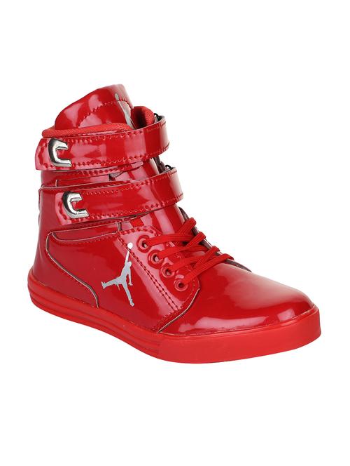 red Patent Leather lace up sneakers - 15420344 - Standard Image - 1