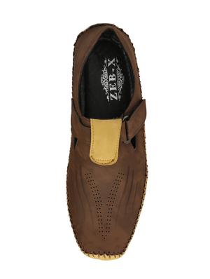 brown leatherette slip on sandals - 15420354 - Standard Image - 4