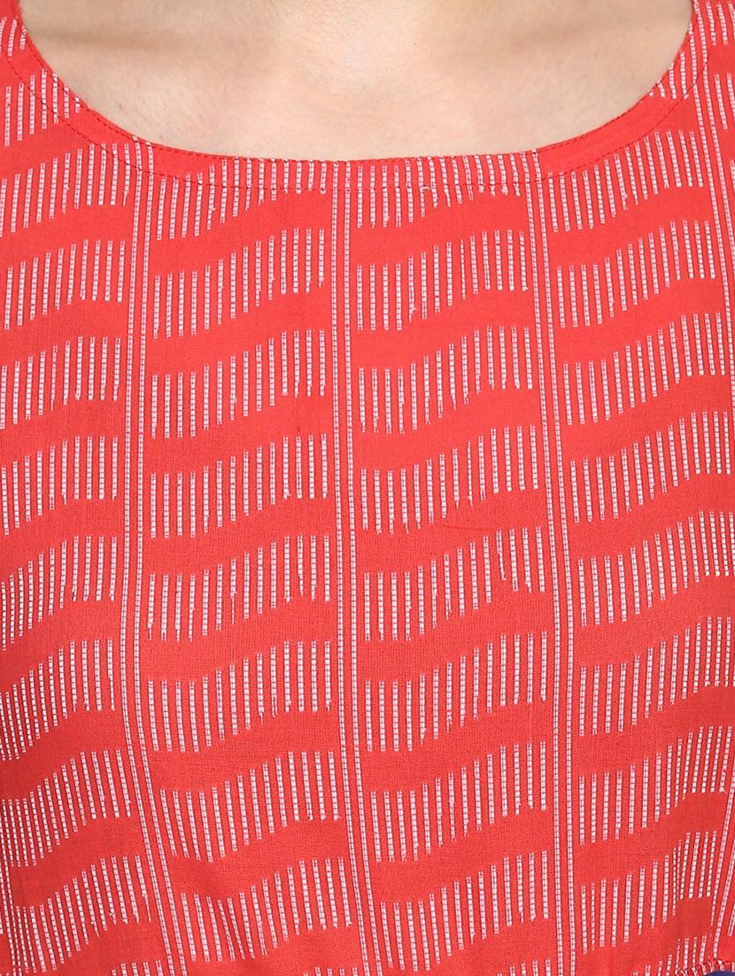 a-line printed kurta - 15420515 - Zoom Image - 4