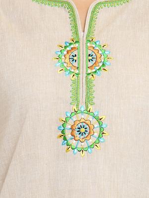 straight embroidered kurta - 15421772 - Standard Image - 4