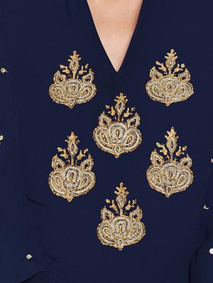 A-line flared sleeves kurta - 15427091 - Standard Image - 4