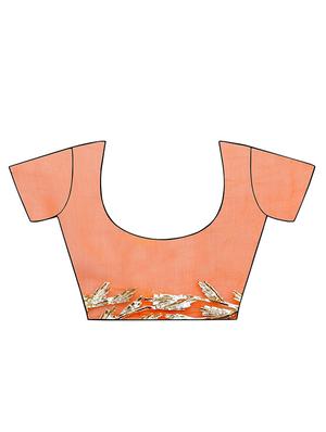 gota patti embellished saree with blouse - 15427175 - Standard Image - 4