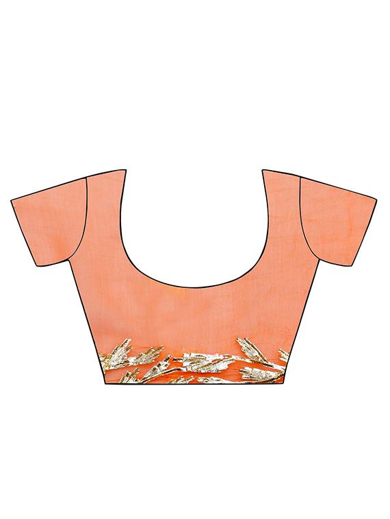 gota patti embellished saree with blouse - 15427175 - Zoom Image - 4