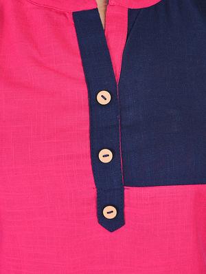 straight color block kurta - 15427468 - Standard Image - 4