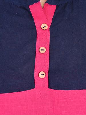 straight color block kurta - 15427477 - Standard Image - 4