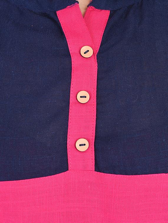 straight color block kurta - 15427477 - Zoom Image - 4