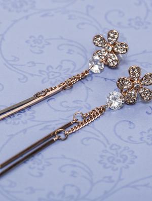 Gold Tone drop earrings - 15427772 - Standard Image - 4
