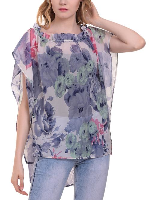 elasticated neck summer poncho - 15427817 - Standard Image - 1