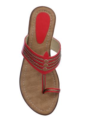 red one toe wedges - 15428482 - Standard Image - 4