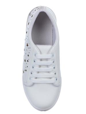 white lace-up sneakers - 15428551 - Standard Image - 4