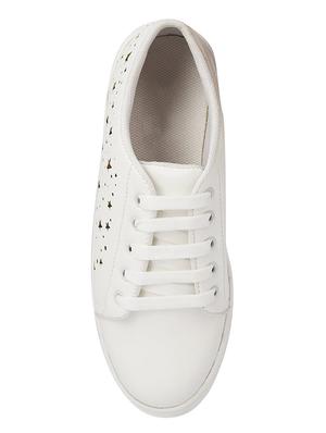 white lace-up sneakers - 15428902 - Standard Image - 4