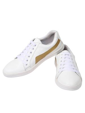 white leatherette lace up sneakers - 15429074 - Standard Image - 4
