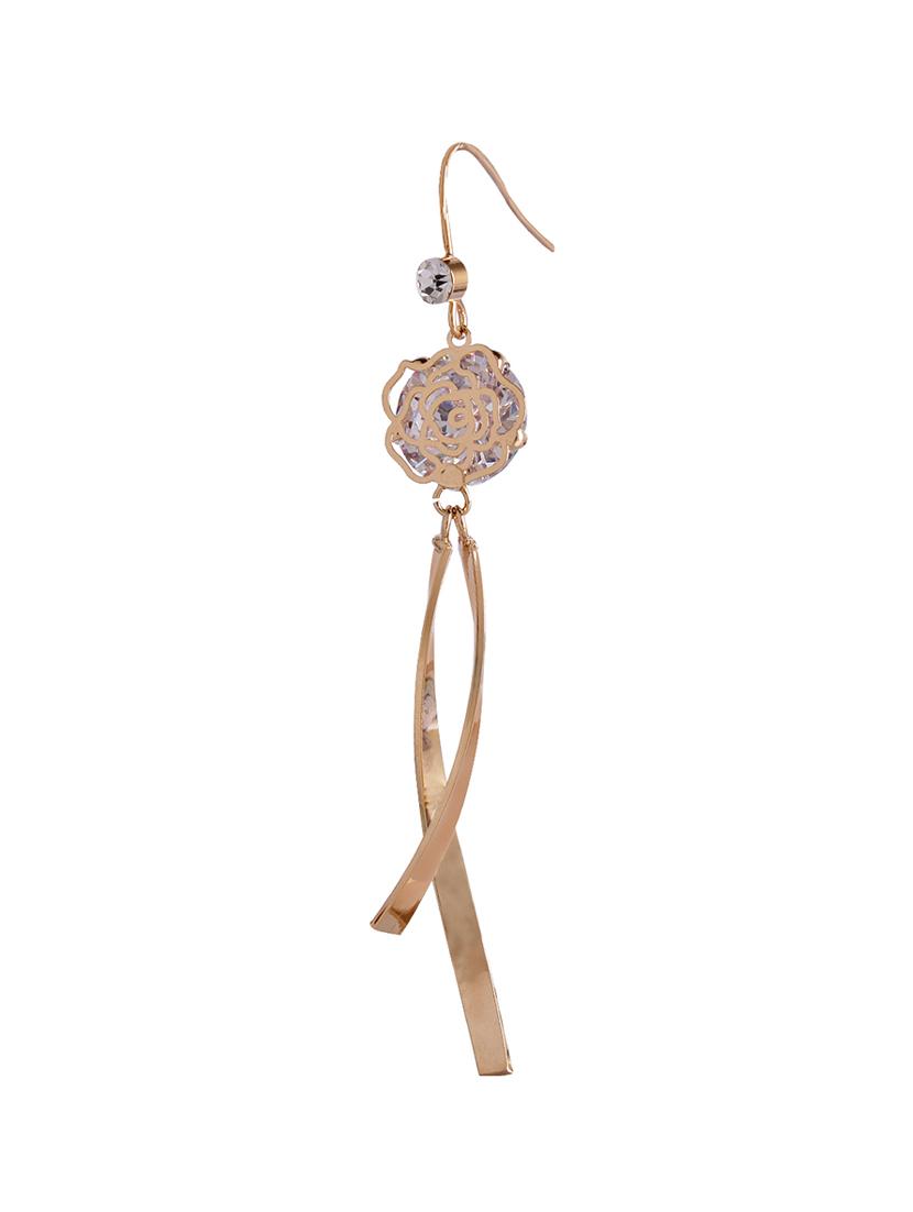 gold metal drop earrings - 15429295 - Zoom Image - 4