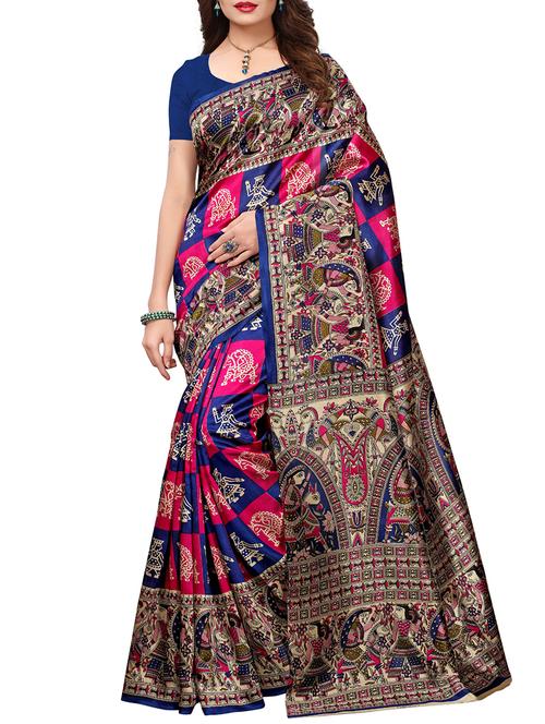 Madhubani Printed Saree with blouse - 15429561 - Standard Image - 1